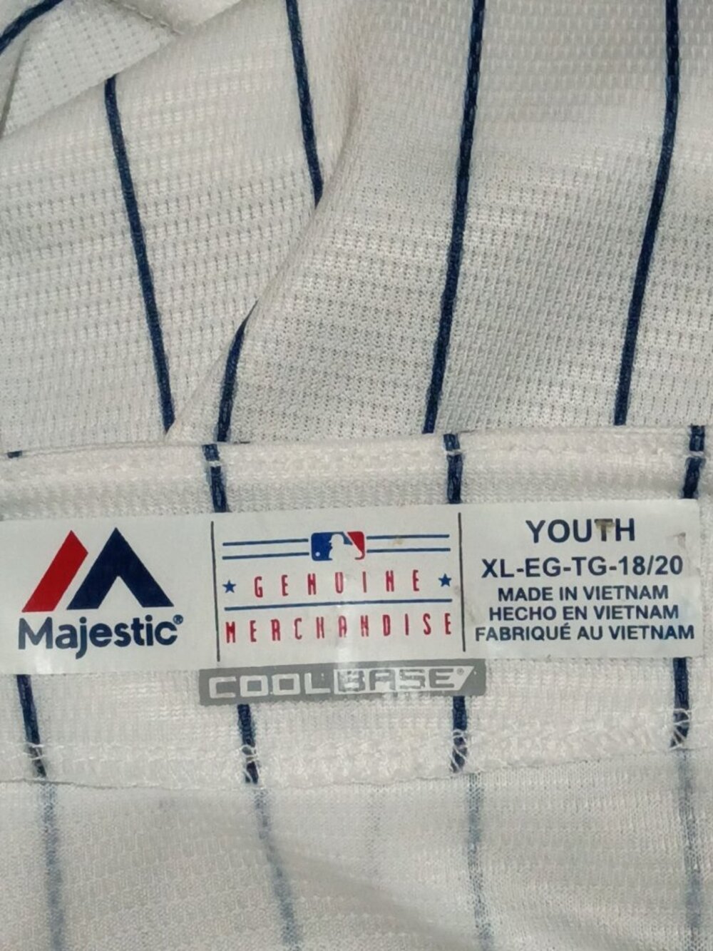 Majestic New York Yankees Sanchez 24 Jersey Youth X-Large 16/18  White Button up - Picture 10 of 14